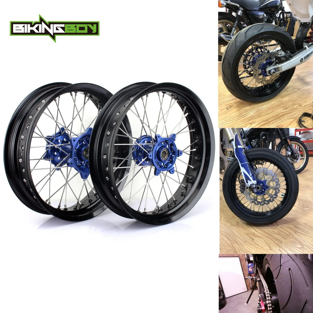 BIKINGBOY 17 &quotSupermoto для YAMAHA Колесный комплект ступицы обода YZF 250 450 YZ250F YZ450F YZ F 250F 450F 09 10