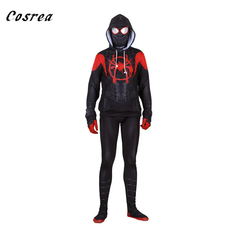 Into the Miles Morales/костюм супергероя толстовка с капюшоном куртка пальто для вечеринки