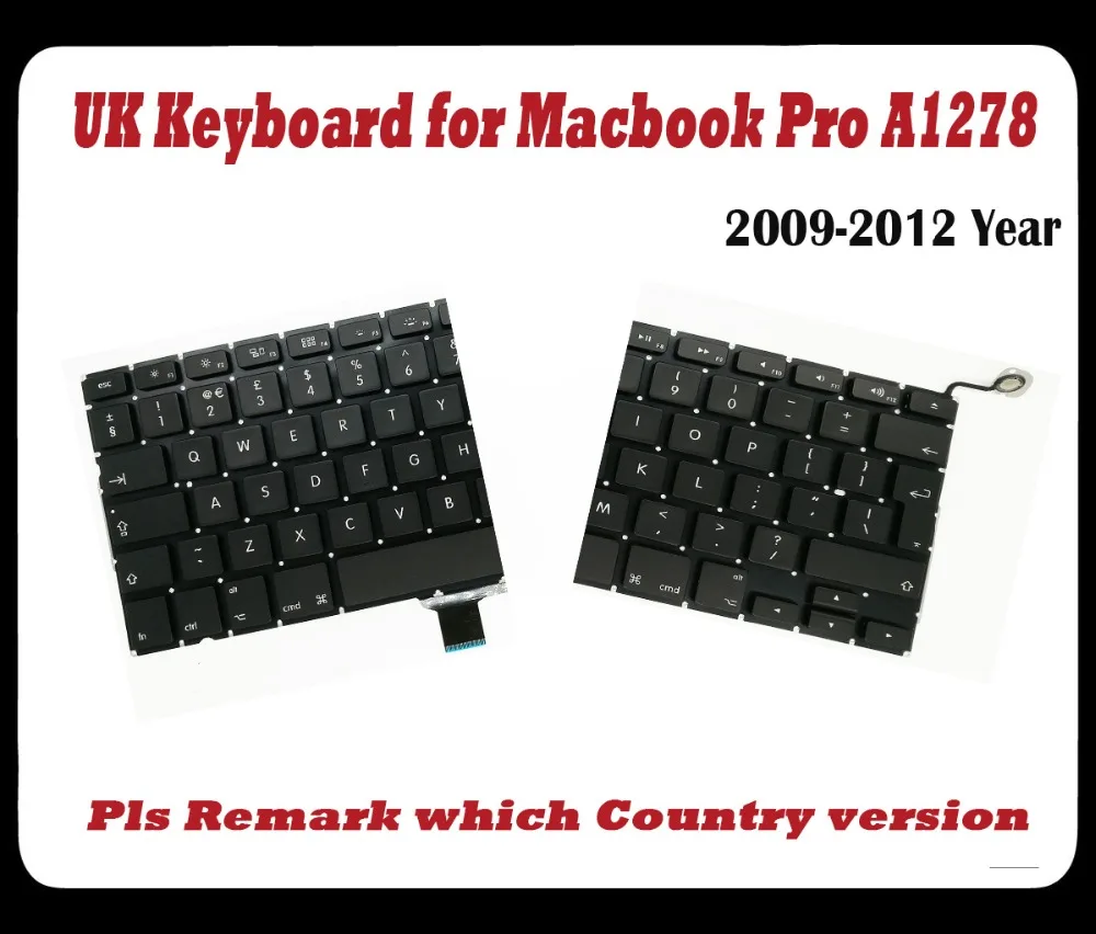 Ноутбук новая клавиатура A1278 Клавиатура для ноутбука Macbook Pro 13 ''A1278 UK всех