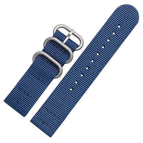 Blue B 18 мм 20 мм 22 мм 24 мм 26 мм часы с ремешком NATO Band мужские серебряные пряжки холст DW ремни ремешок для часов Zulu ремешок для часов - Цвет ремешка: Blue B