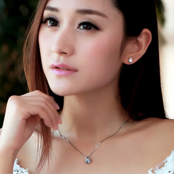 OMHXZJ Wholesale geometric Moon Bay woman fashion kpop star 925 sterling silver pendant Charms PE 75 ( NO Chain Necklace ) | Украшения и