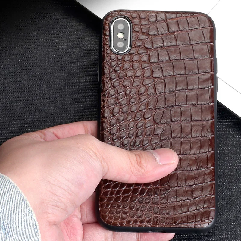 Wangcangli для iPhone x чехол мобильного телефона из натуральной крокодиловой кожи с