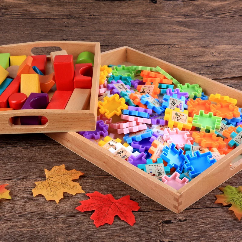 OUY 1PC Wooden Rectangular Block Will In Trumpet Student Kindergarten Alpinia Oxyphylla Beech Tray Montessori Teaching Aid | Игрушки и