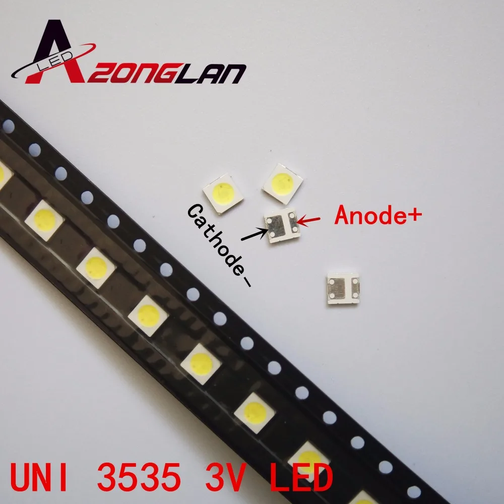 100 шт. UNI светодиодная подсветка Высокая мощность LED 1 Вт 3537 3535 90 лм 3 в холодный