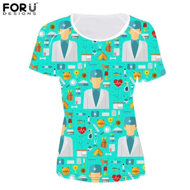 HMG031BV FORUDESIGNS/ветеринарная схема, принт, женские летние футболки с коротким рукавом, тонкие, бодибилдинг, стильная женская одежда, футболка с круглым вырезом - Цвет: HMG031BV