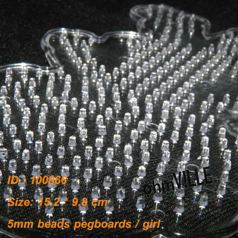 Оптовая продажа! Pegboards для 5 мм перлер Хама бисер Fused Beads шаблоны ~ прозрачная Peg