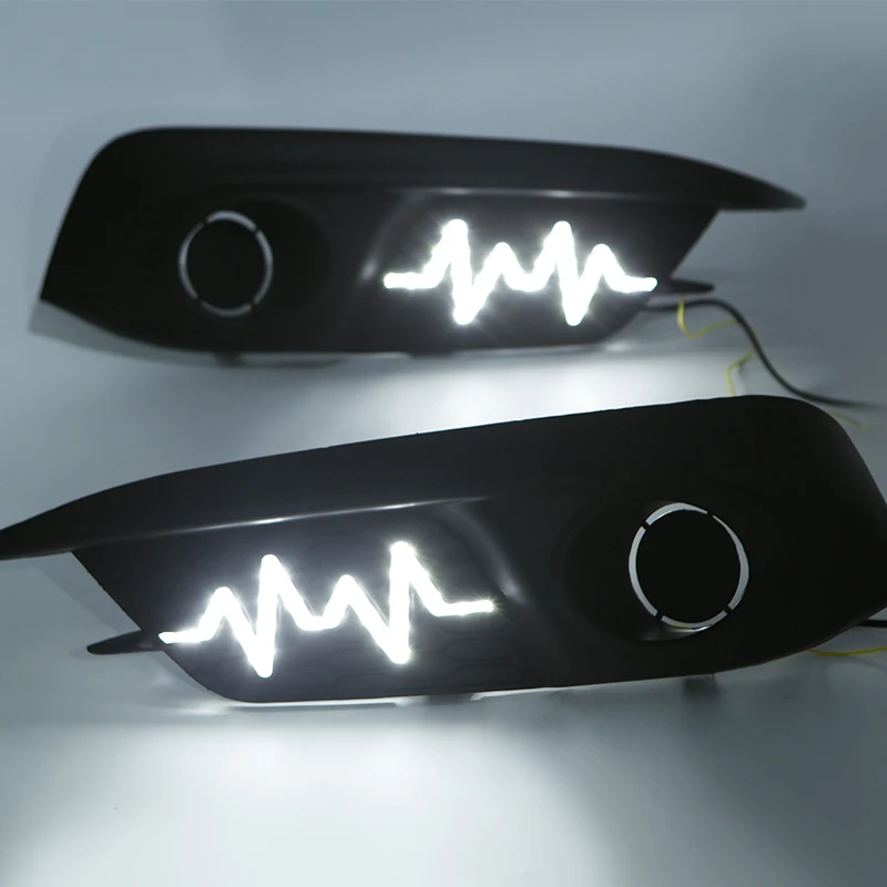 

For Honda Civic sedan 4DR 2016-2017 Flowing LED DRL Front and rear bumper daytime running lights Car styling accessories
