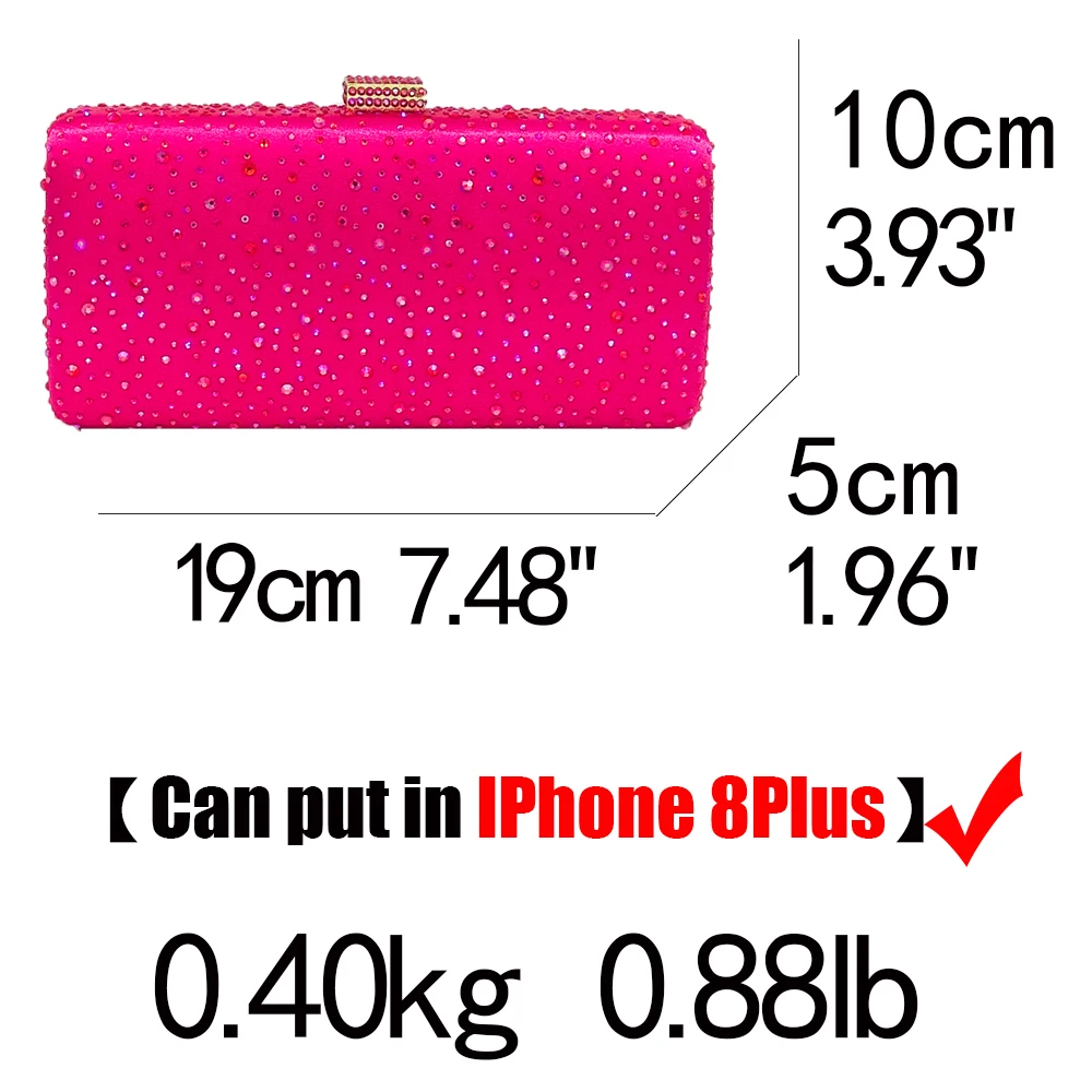 Boutique De FGG ярко-розовые вечерние сумочки-клатчи со стразами Женская сумочка в металлической коробке с бриллиантами свадебные вечерние клатчи сумочка для невесты