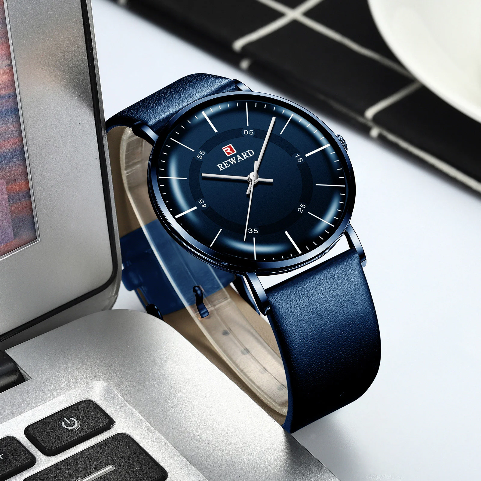 Награда люксовый бренд Мужские наручные кварцевые часы Водонепроницаемые