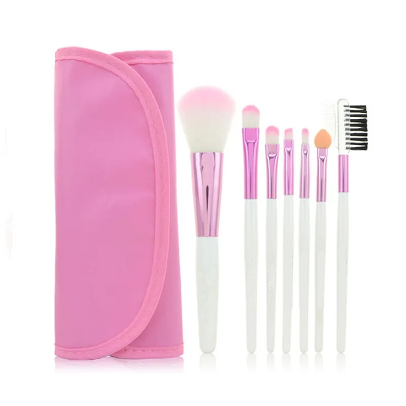 Dropshipping 7 Pcs Professional Makeup Brushes Set Toiletry Kit Cosmetic Foundation Make Up Tools with Case SMJ | Красота и здоровье