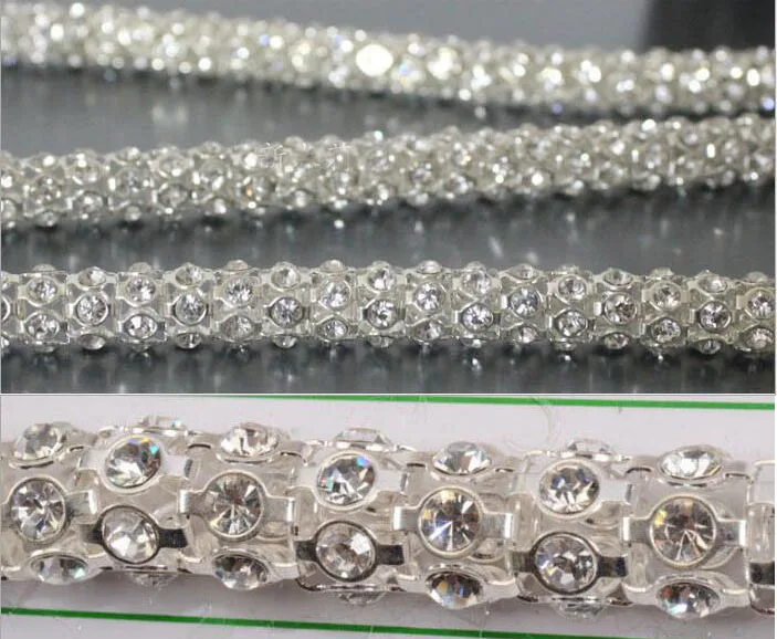 Стеклянные кристаллы 10 метров 4 мм белого/синего/желтого цвета стразы на