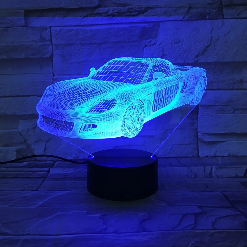 VCity гоночный автомобиль F1 3D лампа Ночной светильник LED многоцветная вспышкой