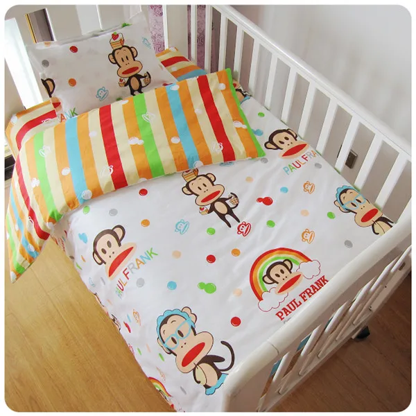Комплект постельного белья унисекс для детской кроватки из 3 предметов хлопковый