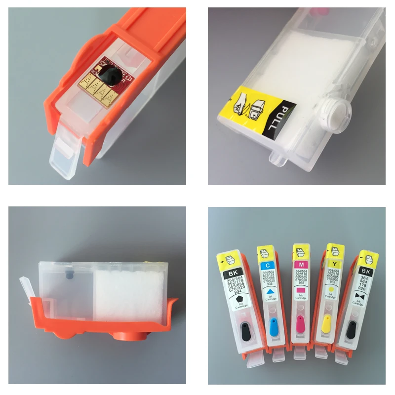 

5PCS for HP564 Refillable Ink Cartridge for HP 564 PhotosmartPlus B209a B210a Deskjet 3522 3526 Photosmart 5510 5511 5514 B109a