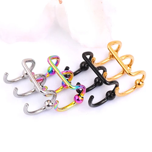 1 Шт. Уха Клип C Форма Три Петли Круглые Бусины Манжеты Нет Пирсинг на Серьги|earrings no