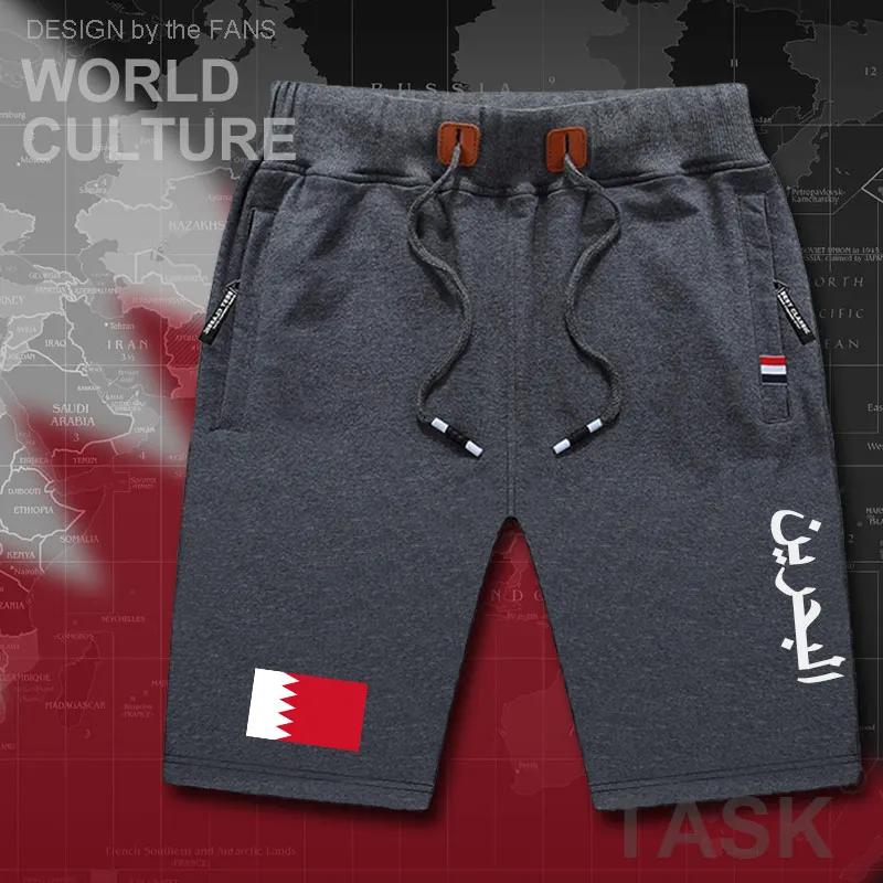 Мужские пляжные шорты Bahrain мужские для тренировок с флагом на молнии карманом