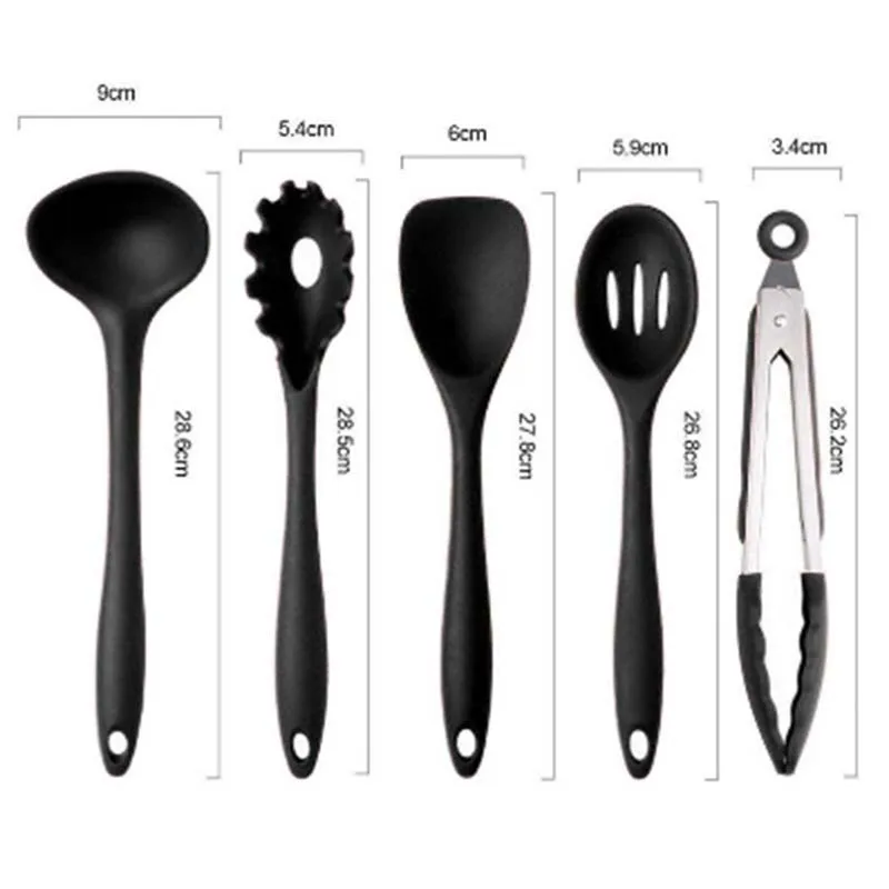 Набор силиконовых кухонных принадлежностей из 10 антипригарных сковородок набор