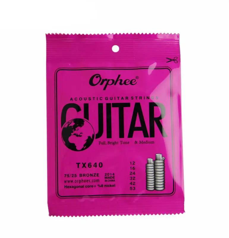 3 комплекта Orphee красочные шаровые бронзовые для акустической гитары струны три