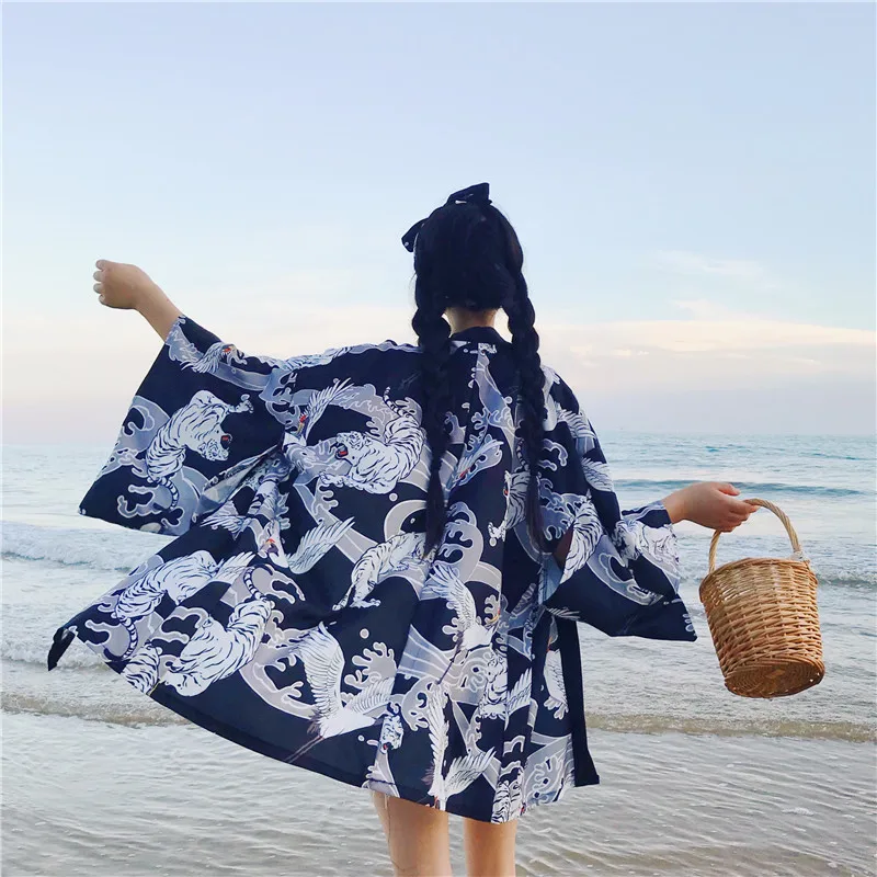 Yukata женский кимоно кардиган рубашка Harajuku Kawaii стиль Kimonos женская блузка 2019 Haori