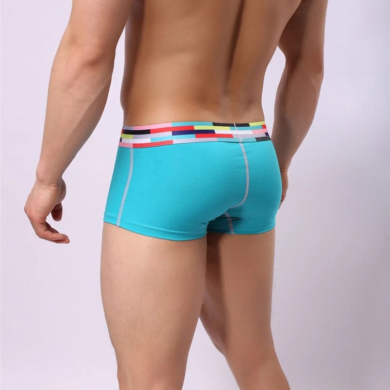 AIIOU пикантные хлопок Для мужчин нижнее белье шорты боксеры в полоску розового