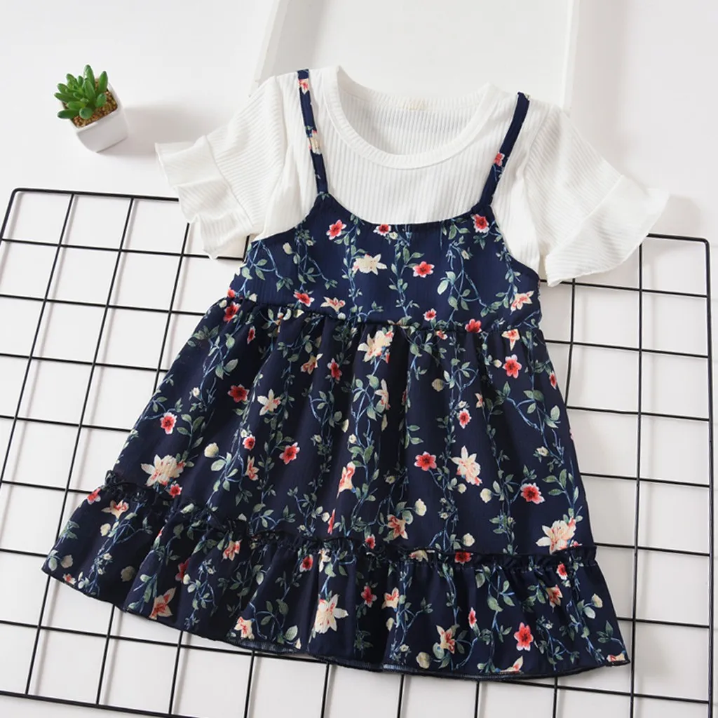 Лидер продаж 2019 детские платья на бретельках для девочек летняя одежда детей
