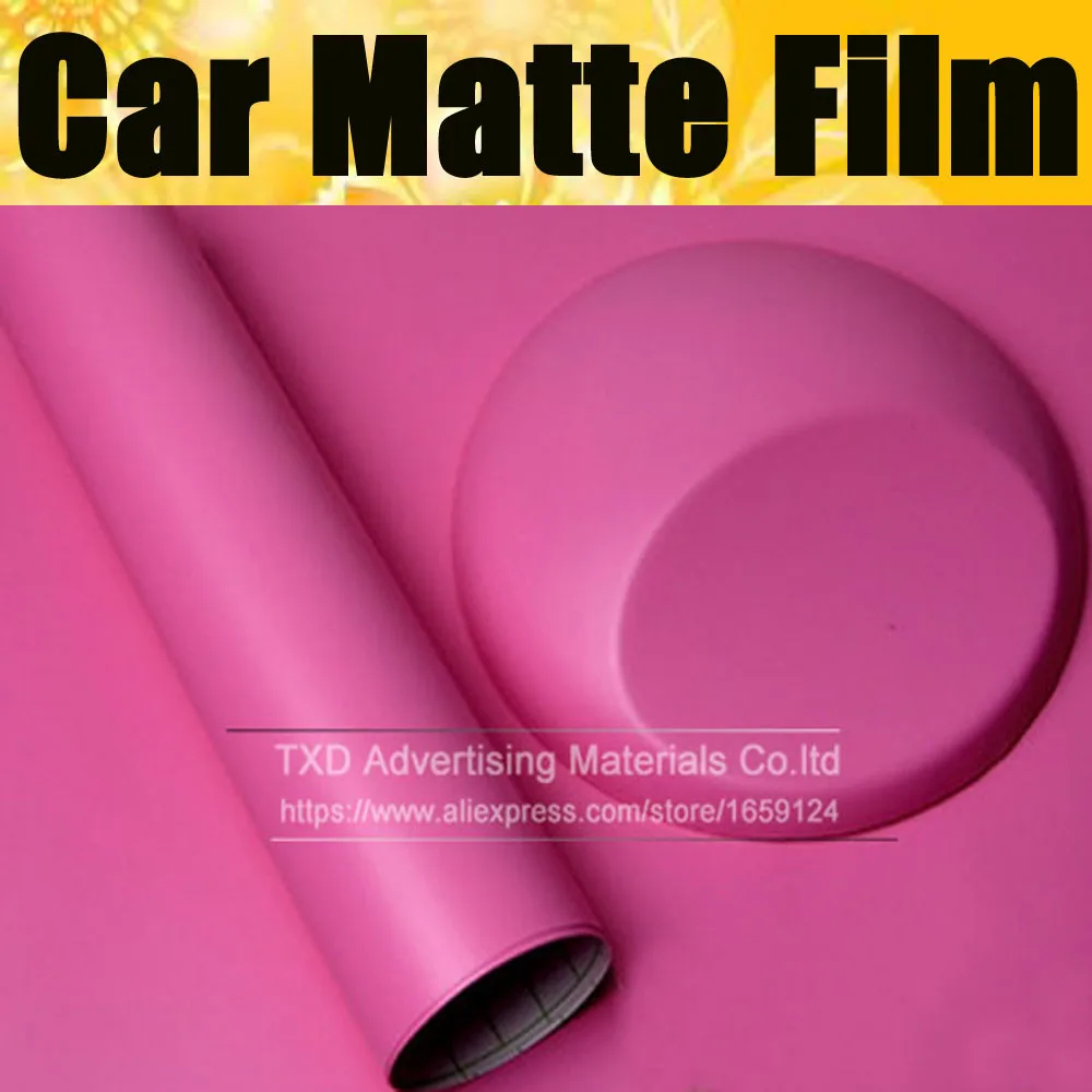 Матовая виниловая наклейка для кузова автомобиля пленка матовая розовая
