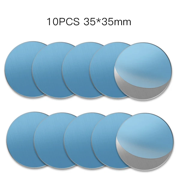 10PCS Round iron ACCEZZ 10 шт./5 шт./3 шт. металлическая пластина-диск железный и прямоугольный лист наклейка для магнитного мобильного телефона держатель для магнита автомобильный Стенд крепление - Цвет: 10PCS Round iron