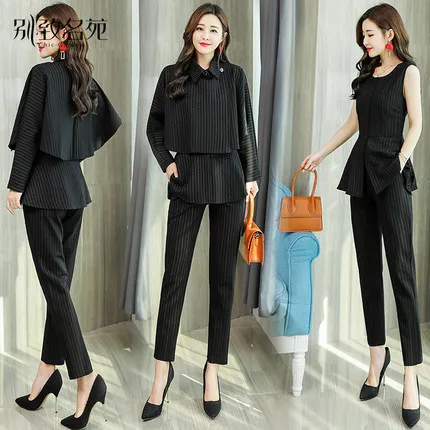 Новинка весна-осень 2019 женский модный темпераментный тонкий костюм из трех