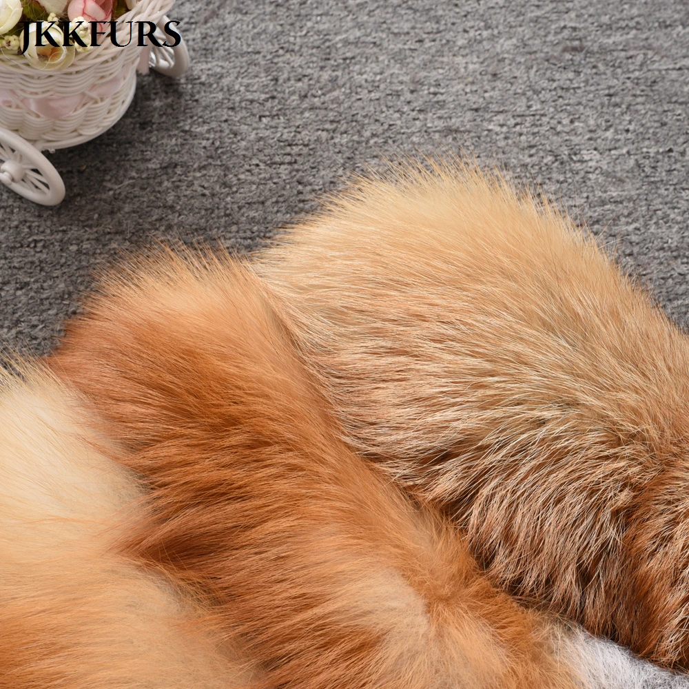 

Winter New Big Real Fox Fur Cape Women Thick Warm Fur Gold Red Fox Fur Fashion Silver Fox Shawl Luxury Fluffy Fur Poncho S7485