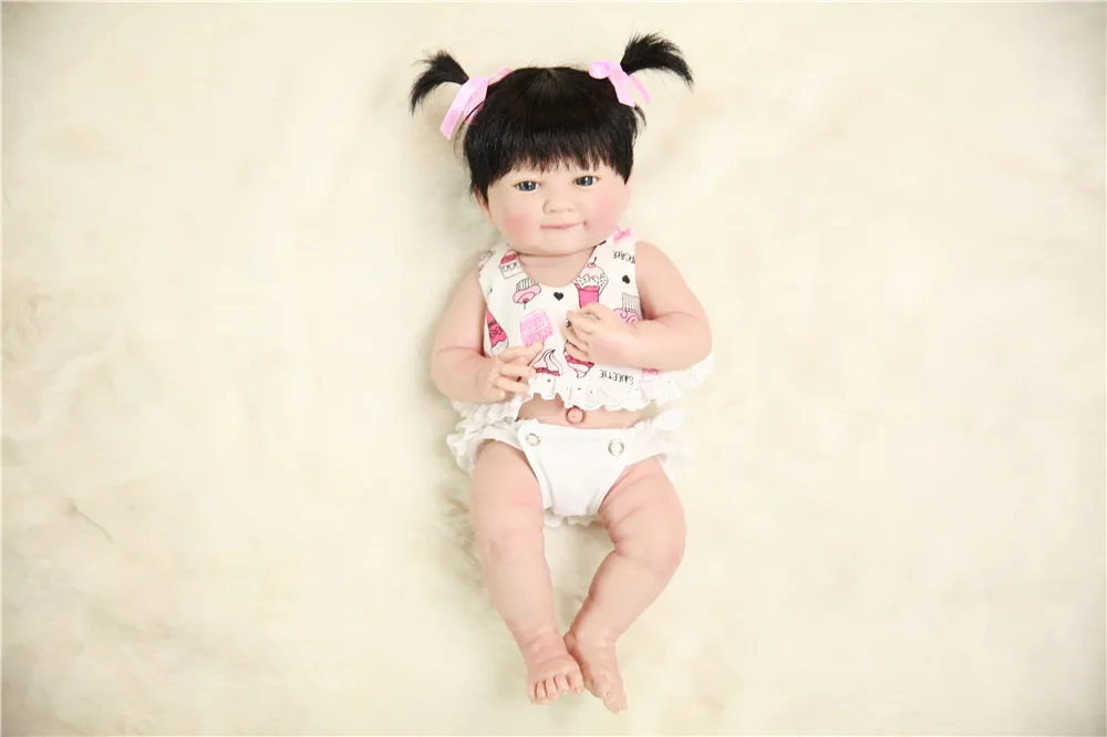 Полностью силиконовая виниловая Кукла Reborn Baby Doll Реалистичная девочка куклы для младенцев 14 дюймов 35 см Реалистичная принцесса Дети bebe игрушка NPKDOLLS