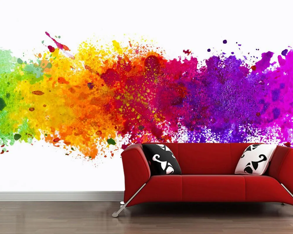 

Watercolor splash abstract 3d wallpaper papel de parede.living room sofa TV wall bedroom wall papers home decor cafe bar mural