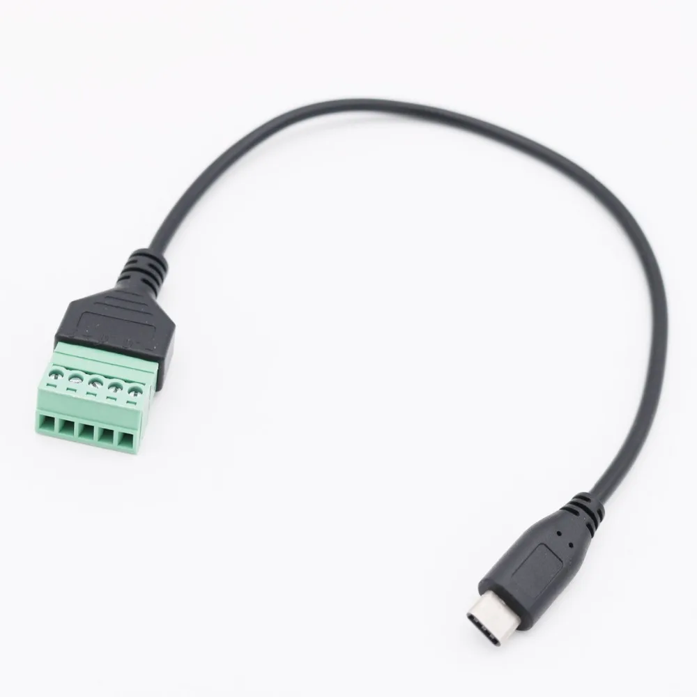 1 шт. фута USB 3 Type C штекер 5 Pin винт с защитой без разъема адаптер соединительный
