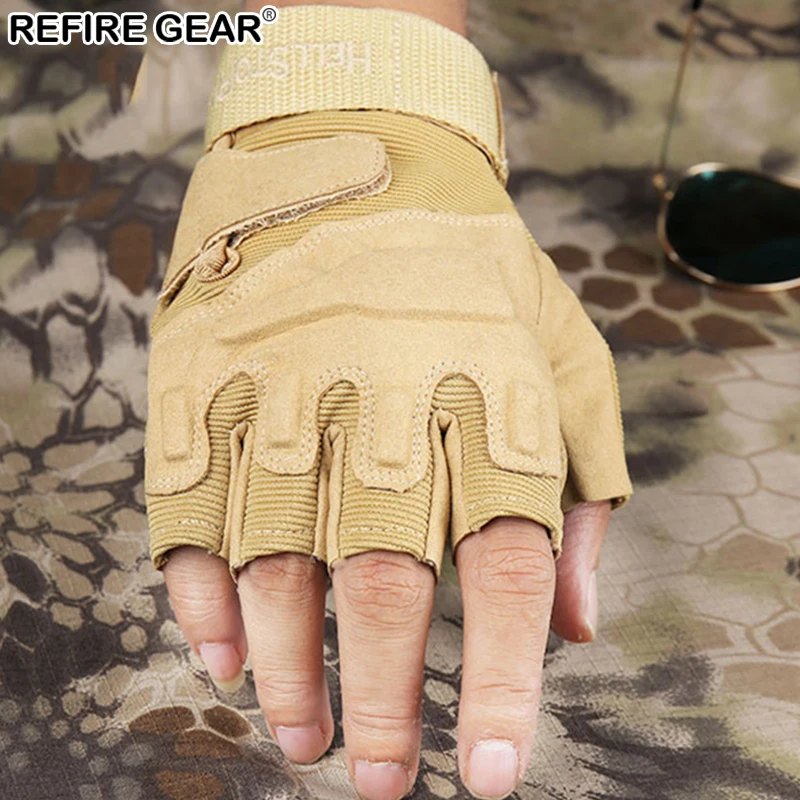 Мужские тактические перчатки Refire Gear Нескользящие без пальцев для езды на