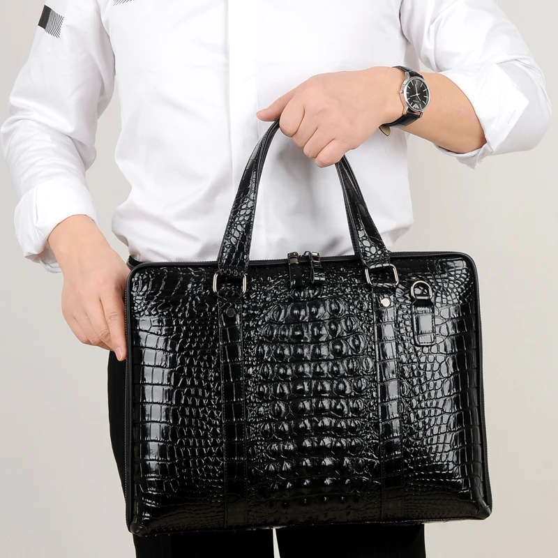 Портфель мужской под крокодиловую кожу из натуральной кожи|Мужские портфели| |