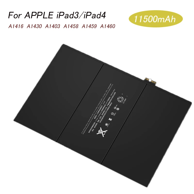 Высокое качество 11500 mAh внутренняя литий ионная батарея Замена для iPAD3 iPAD4