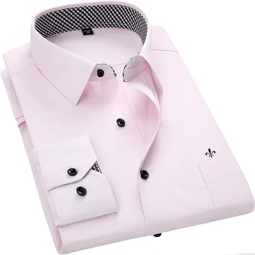 1453pink DUDALINA, новинка, Классическая мужская рубашка, мужская рубашка, весна-осень, длинный рукав, твил, формальная, деловая, мужская, светская рубашка - Цвет: 1453pink
