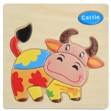 Обучающие деревянные игрушки Chanycore для малышей головоломка с животными
