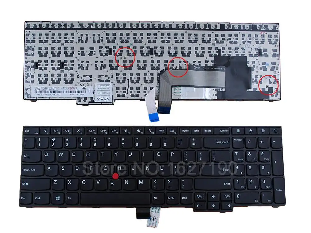 Новая американская Клавиатура для ноутбука Thinkpad E555 E550 черная рамка (с точечной