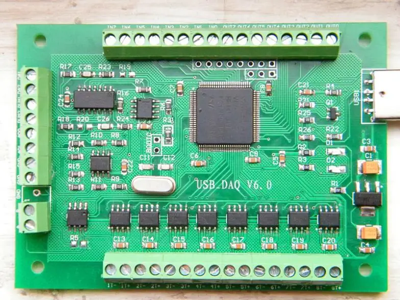 USB DAQ карта сбора данных 8 канальный K термопара измерение температуры 12 бит 2AD 2DA