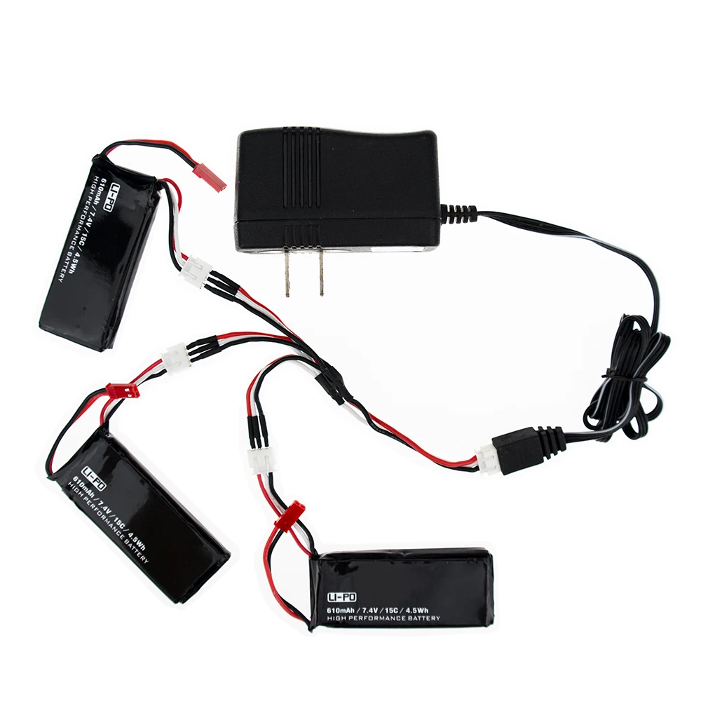 Аккумуляторы huabsan H502S lipo 2 шт. 3 7 4 В 610 мАч 15C 5 Вт/ч с зарядным устройством разъем JST