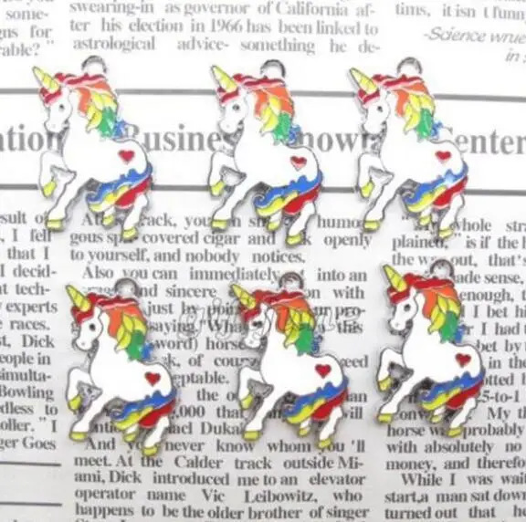

New 50 Pcs Unicorn Charm Pendants DIY Jewelry Making Free Shipping #109