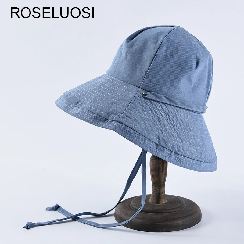 Женская панама с широкими полями ROSELUOSI повседневная однотонная пляжная шляпа