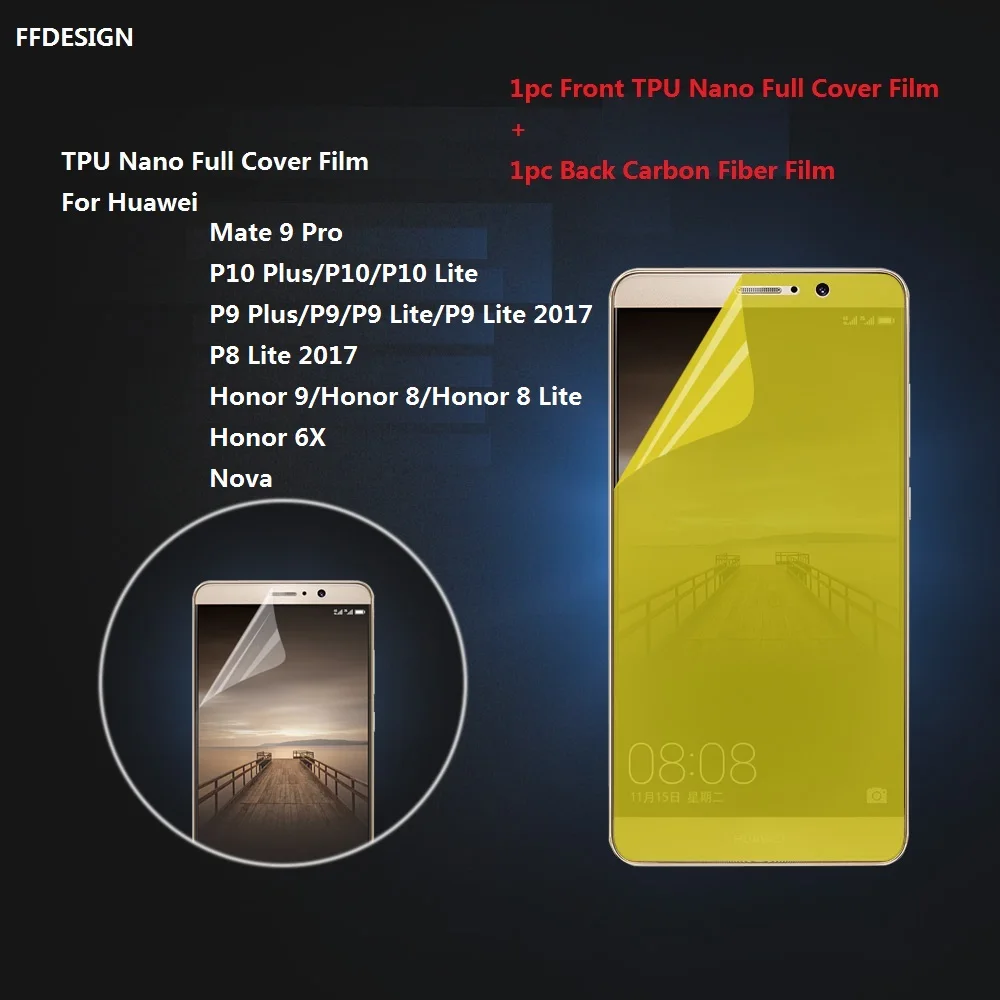 Полное покрытие Nano защитная пленка для Huawei P10 Lite P9 Plus Mate 9 Pro Nova Honor 8 6X P8 2017 не