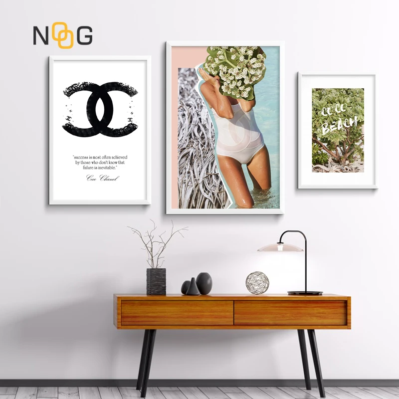 NOOG холщовая живопись Модный женский скандинавский настенный поп арт плакатный