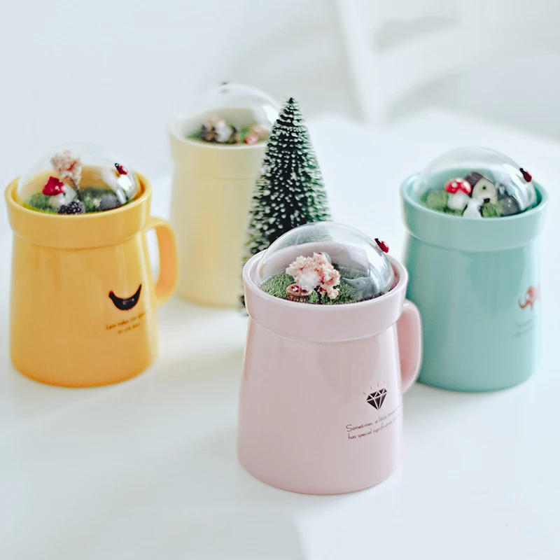Micro Landscape Cups Cartoon Animal Milk Coffee Mugs Creative High-capacity Office Home Cup Ceramic Beauty Christmas Gifts |