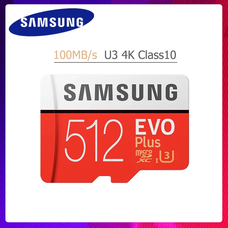 MC-512g Карта памяти SAMSUNG Micro SD 32 Гб 64 Гб 128 ГБ 256 ГБ U3 U1 4K SDHC SDXC класс EVO+ класс 10 C10 UHS TF карты транс флэш microsd - Емкость: MC-512g