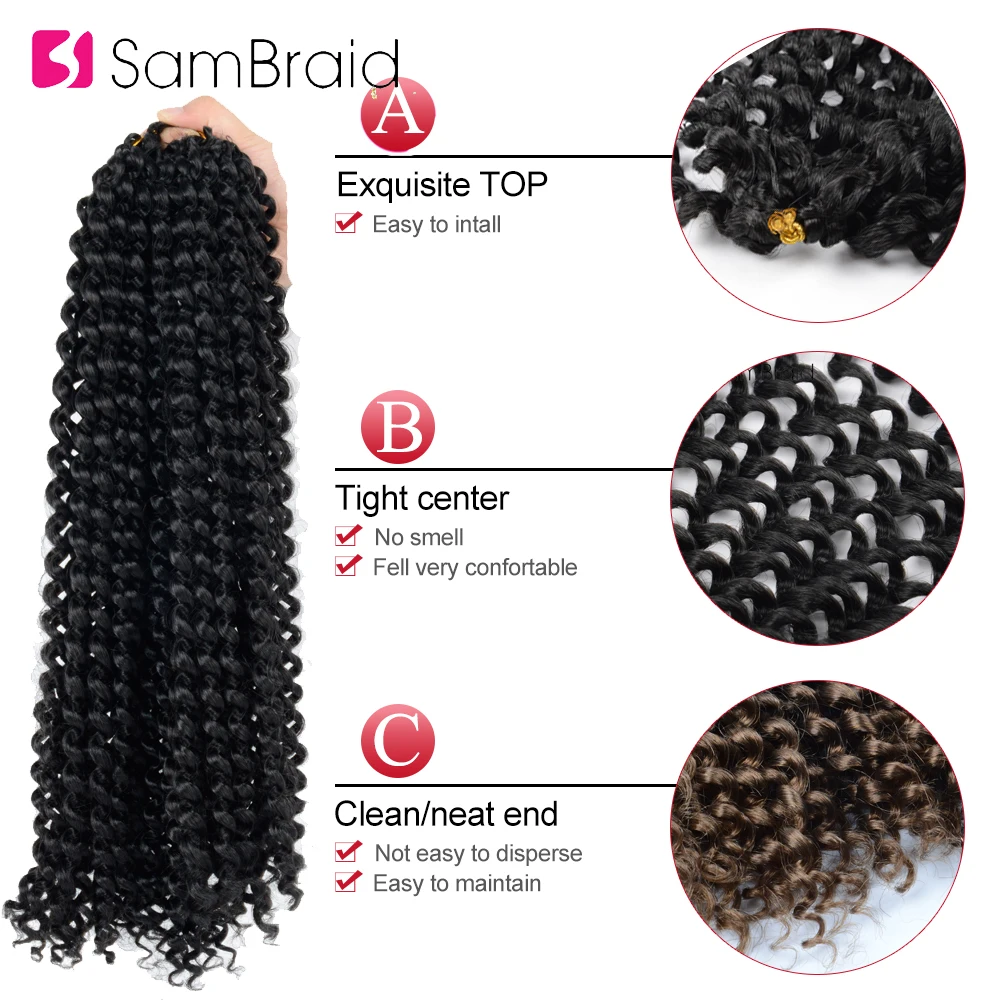 SAMBRAID 18 дюймов страстные весенние крученые волосы вязанные крючком косы