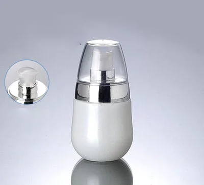 Белая стеклянная бутылка для лосьона 30 мл с серебряной крышкой оптовая продажа