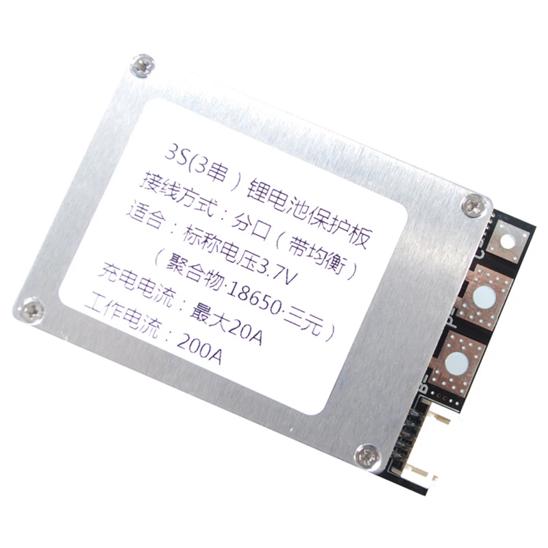 3S 4S BMS 100A 200A 3,7 V балансир 18650 защита от аккумулятора монтажная плата PCB PCM литий-ионный балансировочное зарядное устройство электрическая дрель