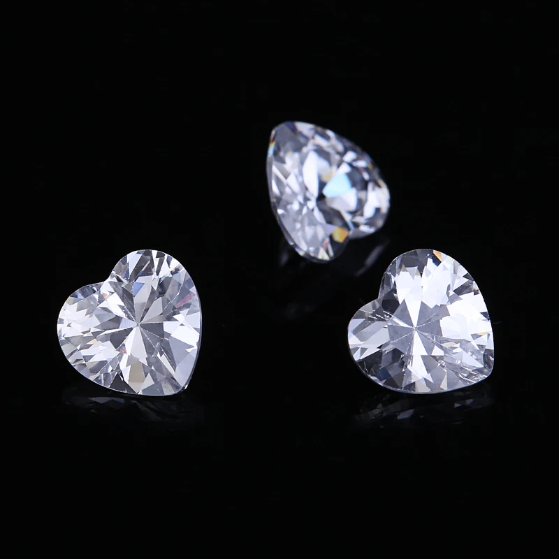 50 шт. фианиты 3x3 10x10 мм в форме сердца|clear stones|gems diystone diy |